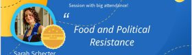 Award presented to Sarah Schecter for highly attended session. The presentation was on food and political resistance.